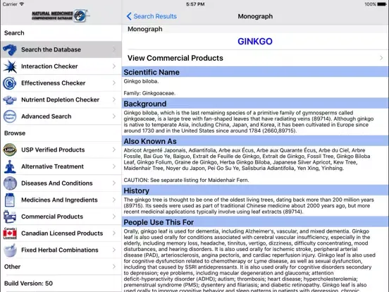 Screenshot di Natural Medicines iPad 
