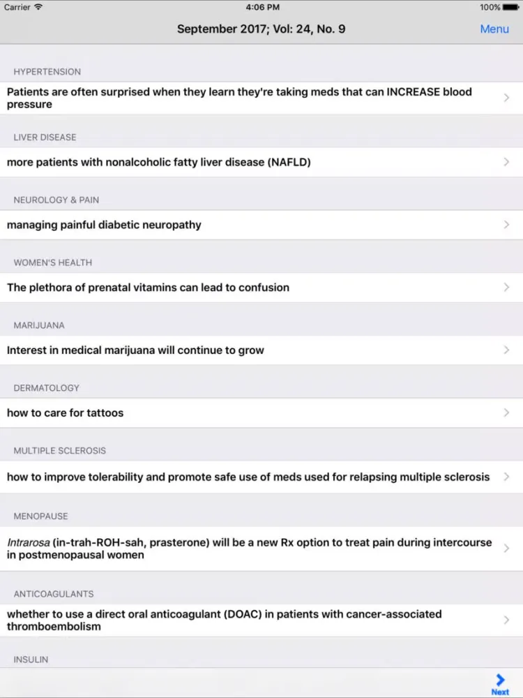 Prescriber's Letter® iPad  Ekran Görüntüleri