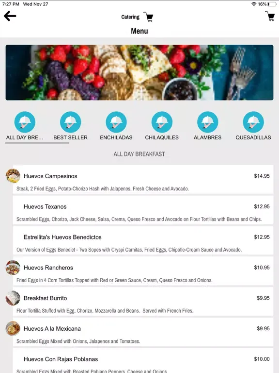 Tangkapan layar La Roca Seafood iPad 