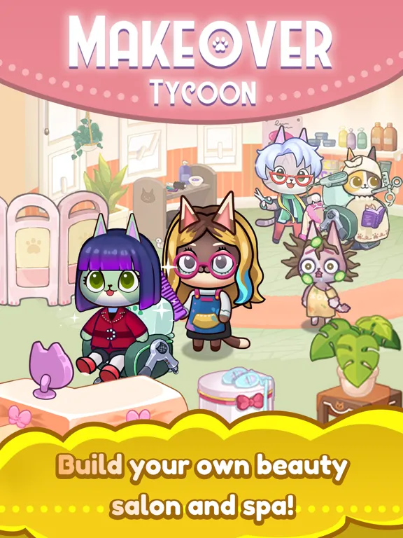 Idle Cat Makeover: Hair Salon iPad  Screenshots