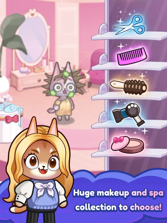 Idle Cat Makeover: Hair Salon iPad  Screenshots