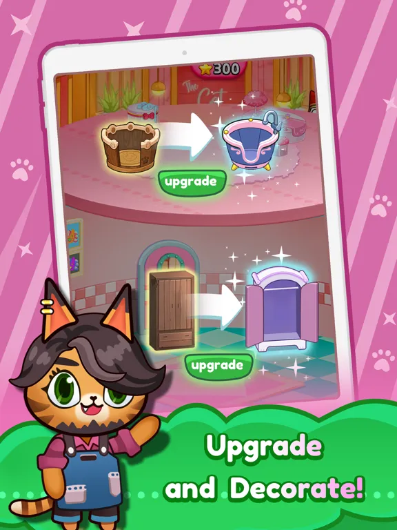 Idle Cat Makeover: Hair Salon iPad  Screenshots