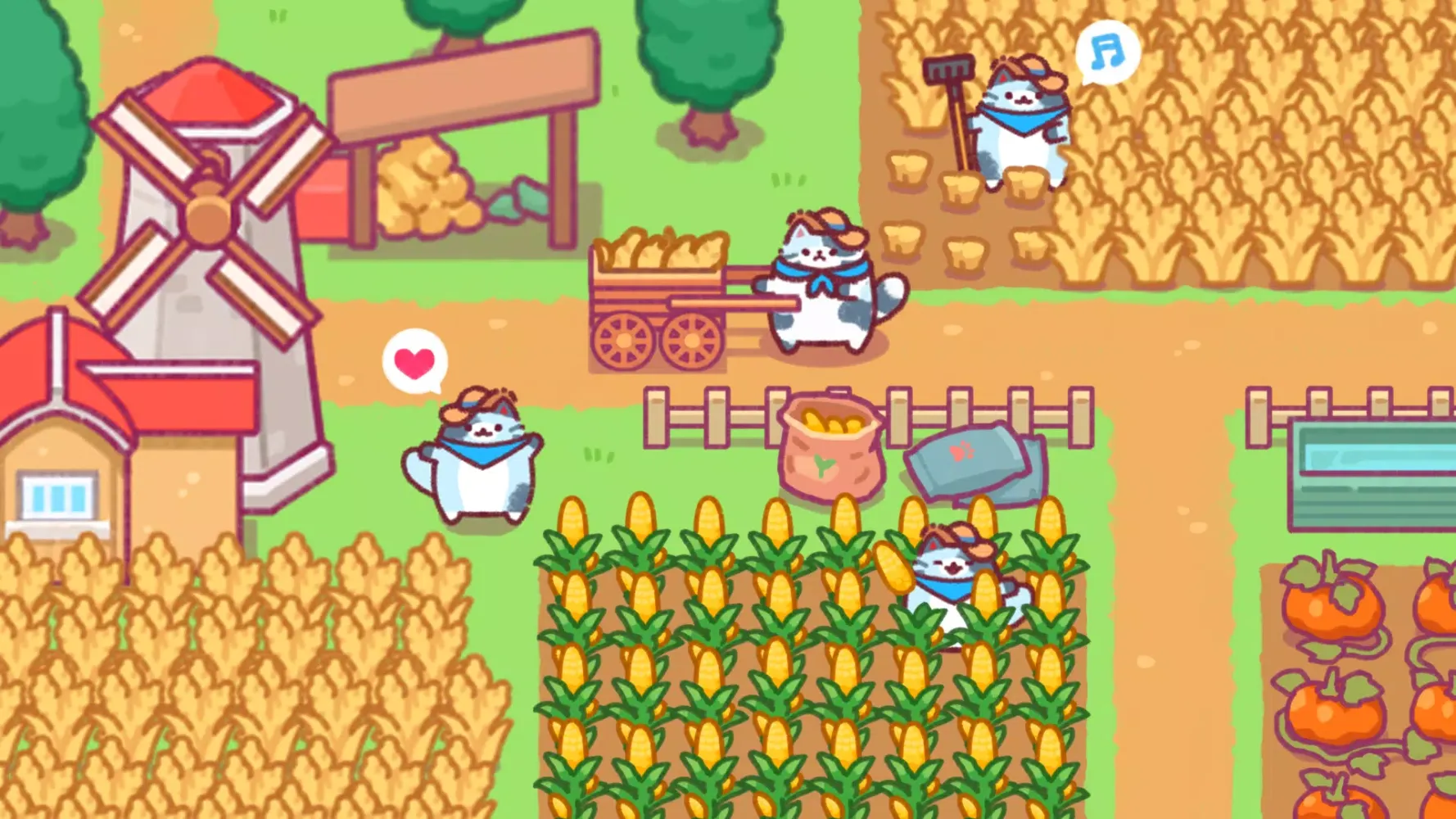 Capturas de tela do Cat Town Valley: Healing Farm