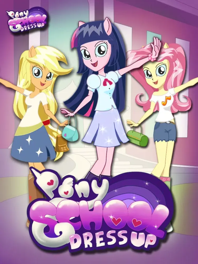 Captures d'écran de ` Dress up Pony School girls Equestria magic princess make up salon iPad 