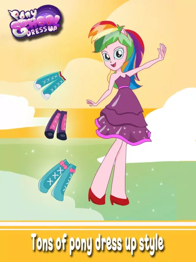 Captures d'écran de ` Dress up Pony School girls Equestria magic princess make up salon iPad 