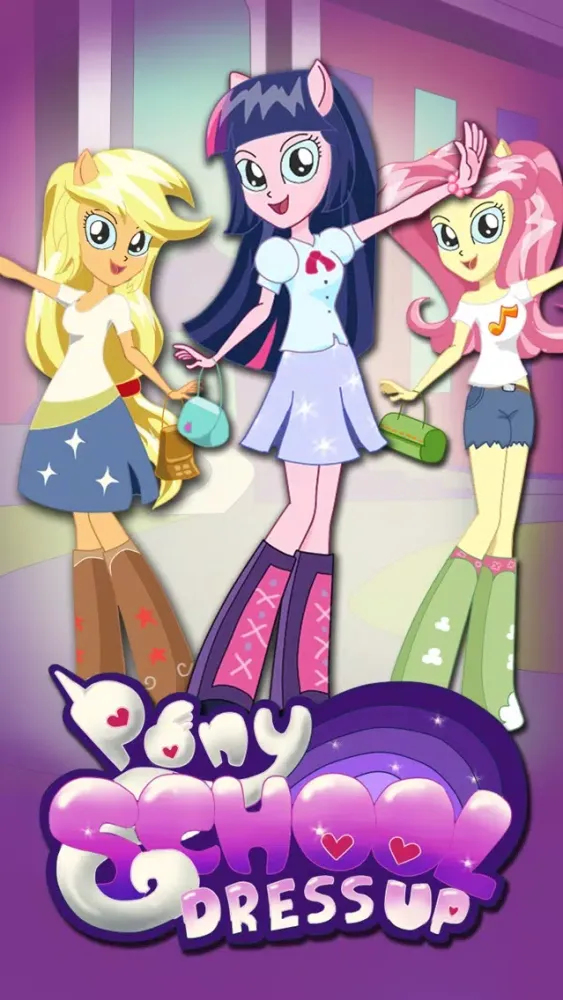 Captures d'écran de ` Dress up Pony School girls Equestria magic princess make up salon