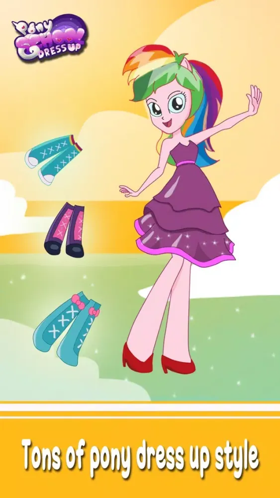 Captures d'écran de ` Dress up Pony School girls Equestria magic princess make up salon
