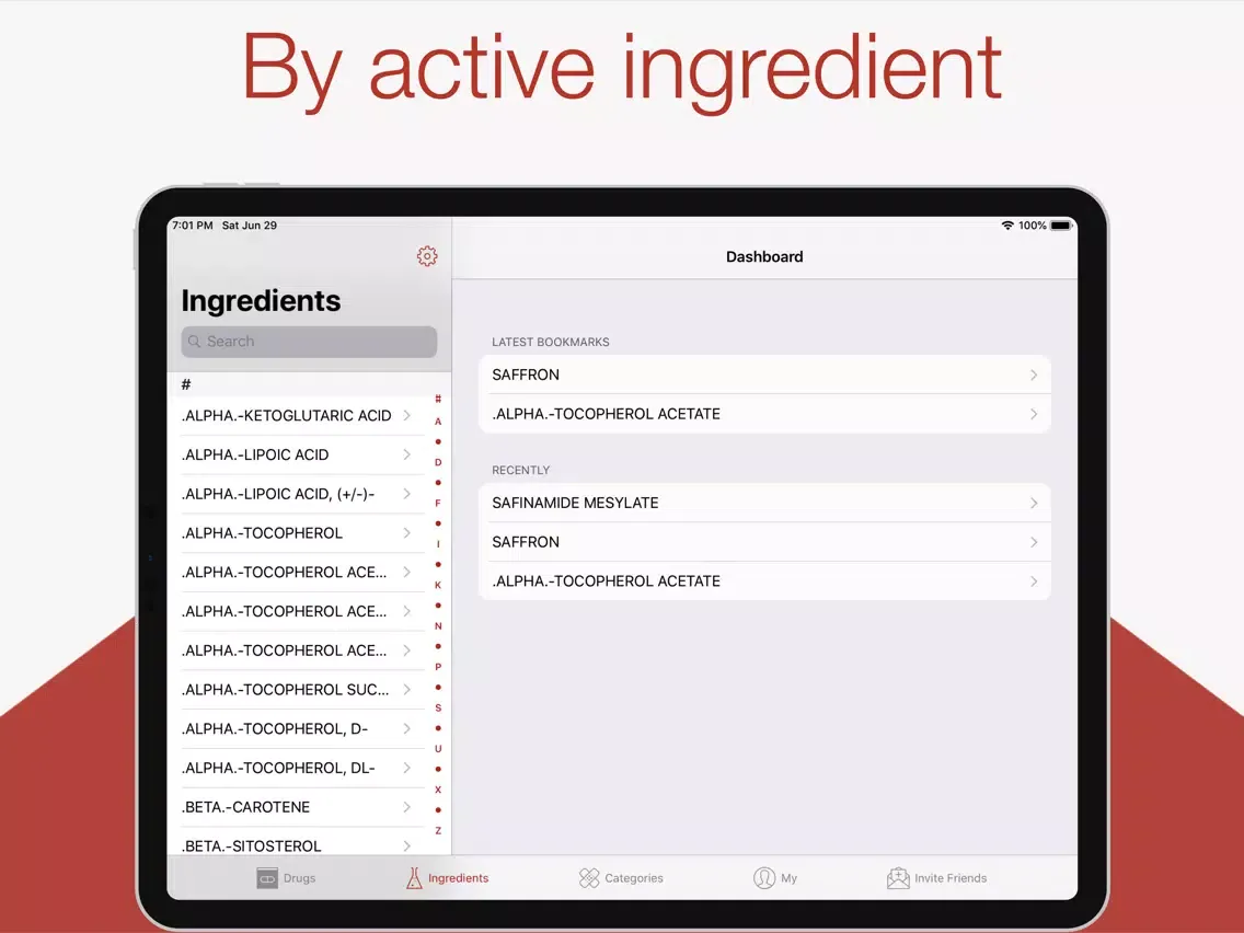 Med. Drug Kompendium for iPad iPad  스크린샷