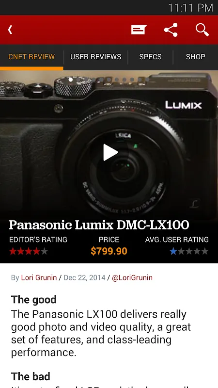 Captures d'écran de CNET