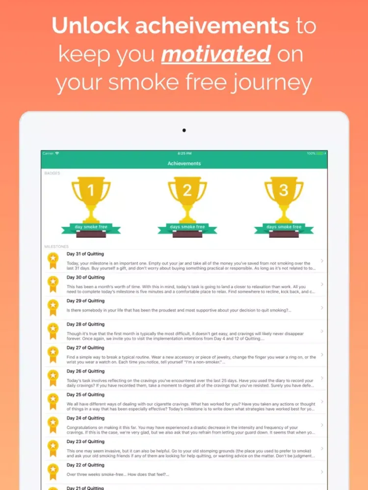 Tangkapan layar Quit Smoking Now: Stop Forever iPad 