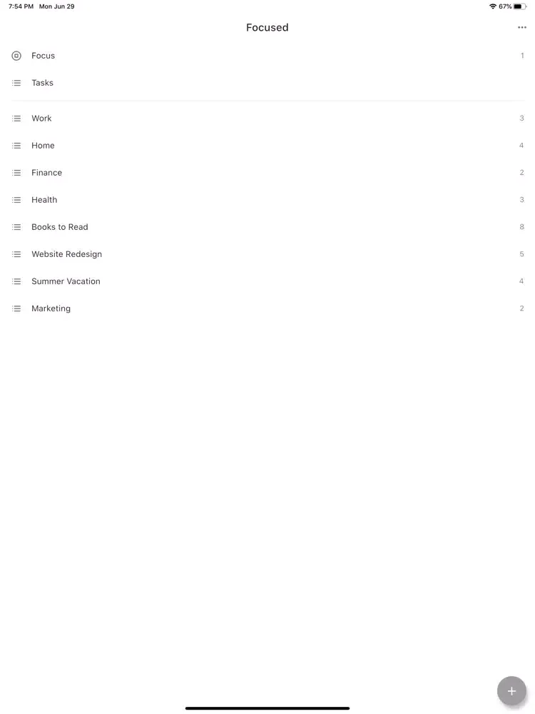 Focused: To-Do Lists & Tasks iPad  스크린샷