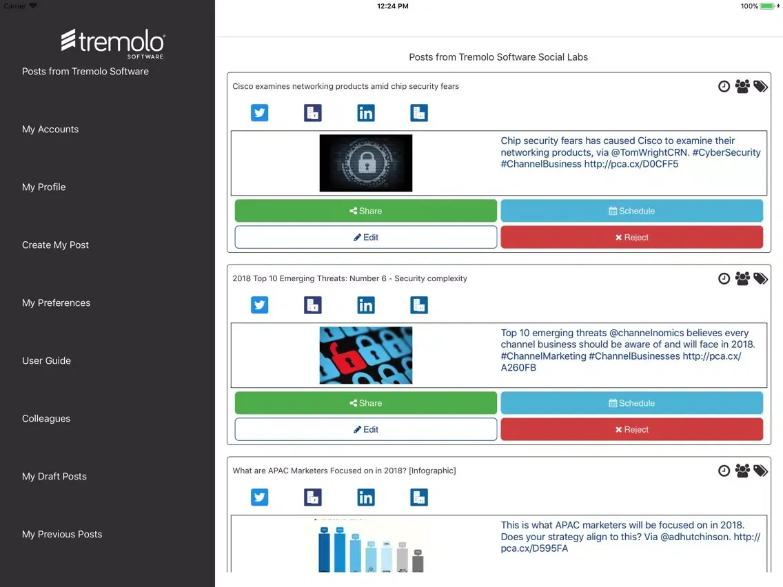 Tremolo Software iPad  Ekran Görüntüleri