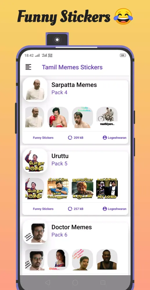 Tamil Memes Stickers Ekran Görüntüleri