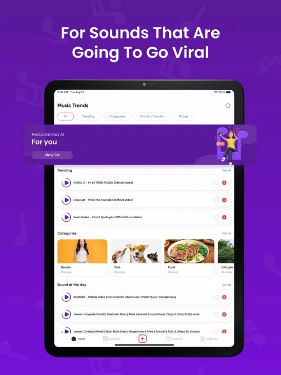Ảnh chụp màn hình của Music Trending iPad 