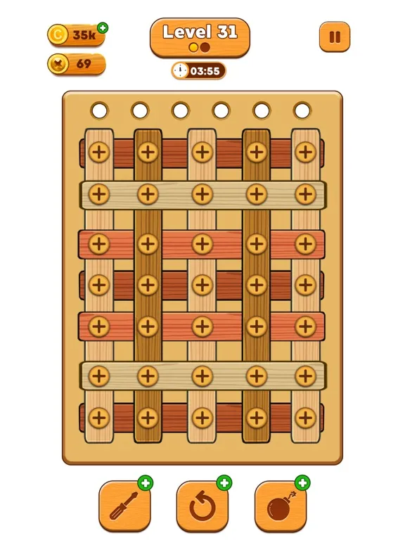 Capturas de tela do Wood Screw Sorting Puzzle iPad 