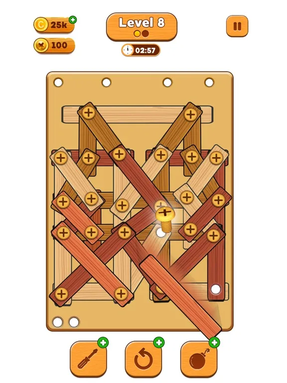 Capturas de tela do Wood Screw Sorting Puzzle iPad 