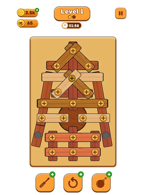 Capturas de tela do Wood Screw Sorting Puzzle iPad 