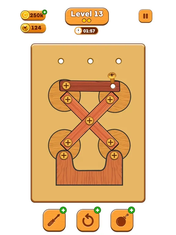 Capturas de tela do Wood Screw Sorting Puzzle iPad 