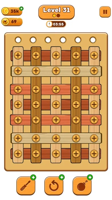 Capturas de tela do Wood Screw Sorting Puzzle