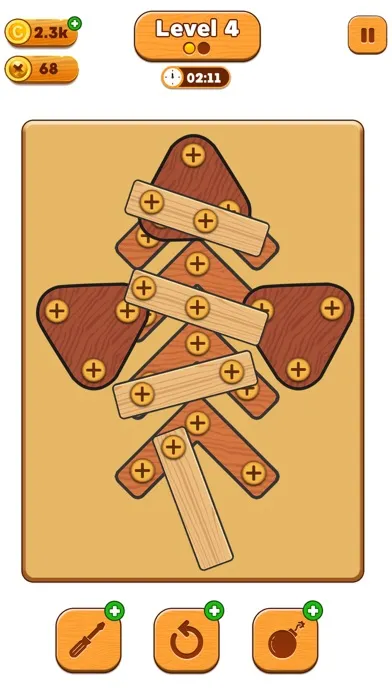 Capturas de tela do Wood Screw Sorting Puzzle