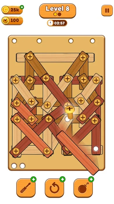 Capturas de tela do Wood Screw Sorting Puzzle