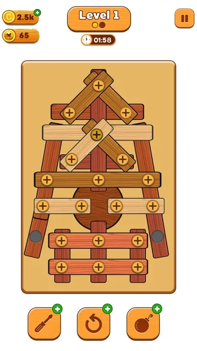 Capturas de tela do Wood Screw Sorting Puzzle
