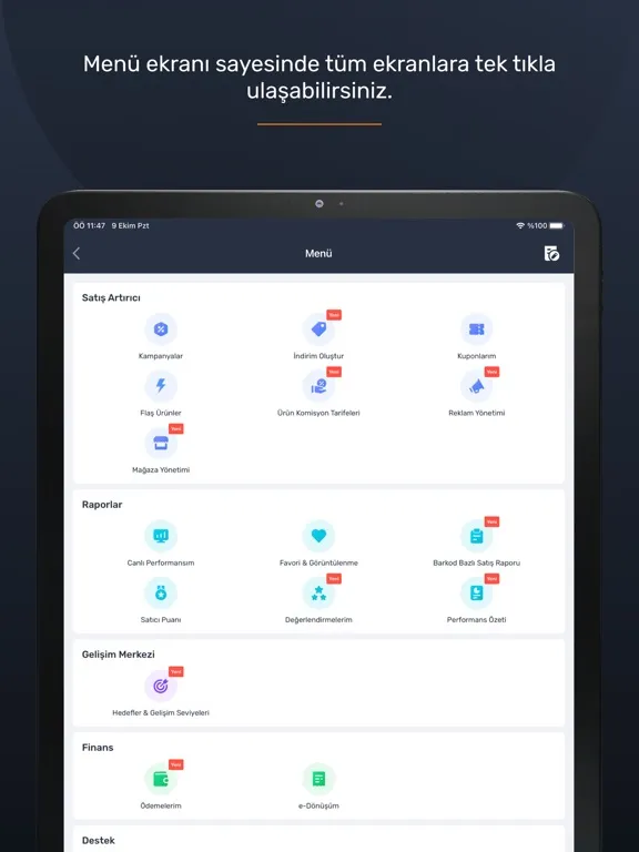 Tangkapan layar Trendyol Satıcı Paneli iPad 