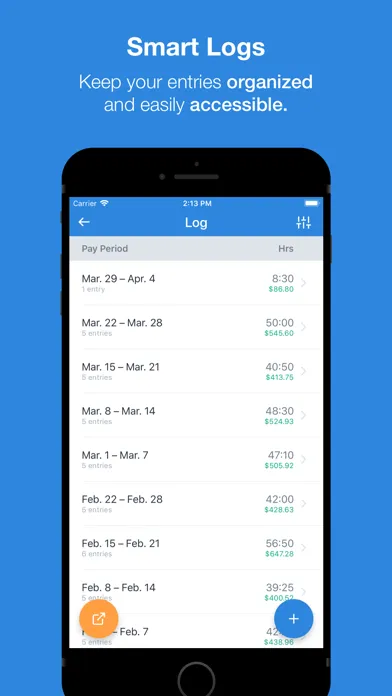 Punch Time Clock Hours Tracker Screenshots