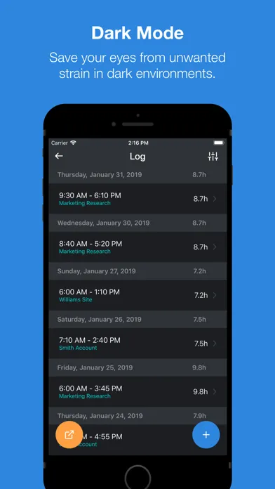 Punch Time Clock Hours Tracker Screenshots