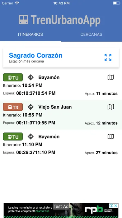 Tren Urbano App Ekran Görüntüleri