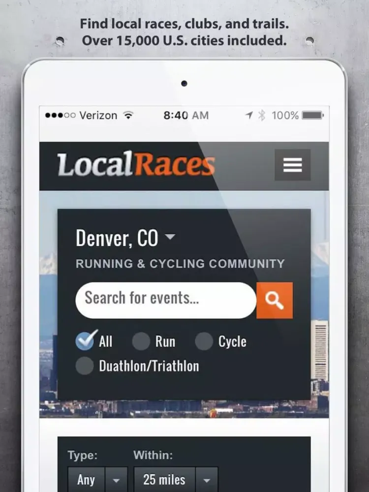 Captures d'écran de Race Finder - Search for running events (5Ks, 10Ks, half marathons, and marathons), triathlons, and cycling events in your city iPad 