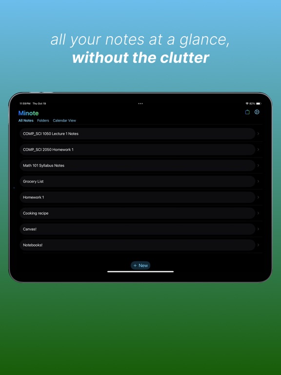 Minote - Modern notetaking iPad  Screenshots