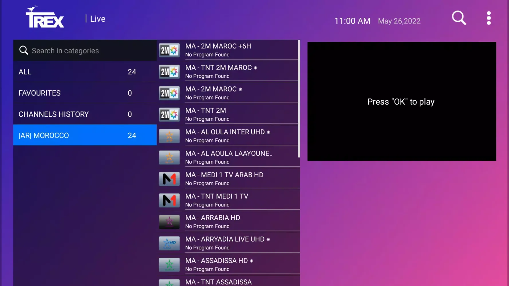 TREX OTT Screenshots