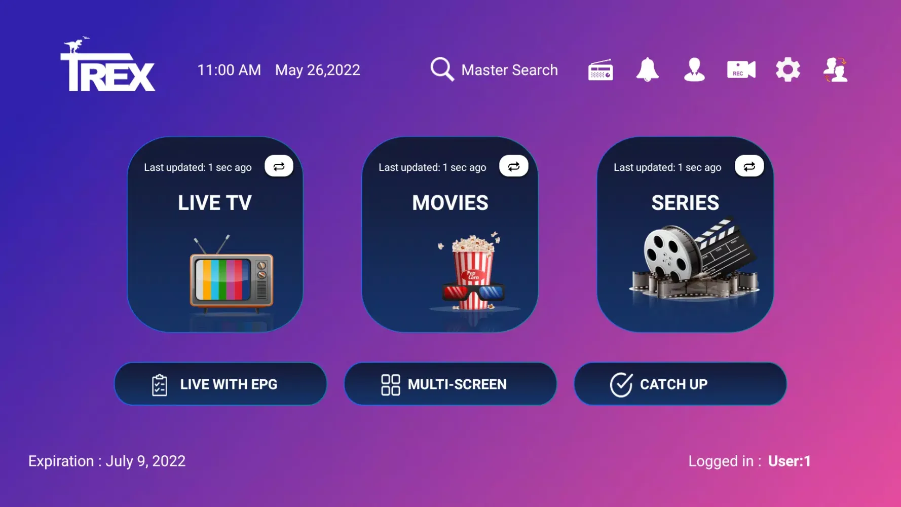 TREX OTT Screenshots