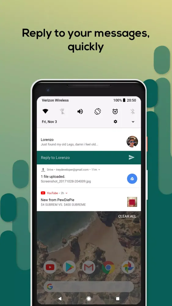 Скриншоты Material Notification Shade