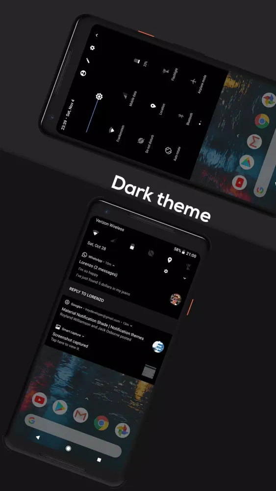 Скриншоты Material Notification Shade