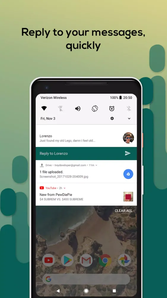 Скриншоты Material Notification Shade