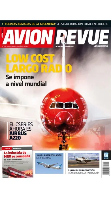 Capturas de tela do Avion Revue (América Latina)