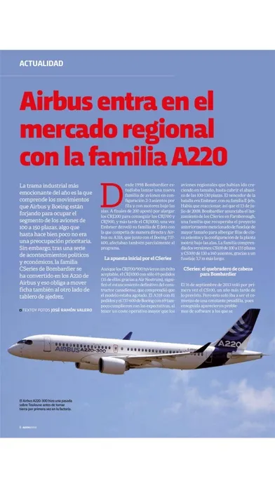 Capturas de tela do Avion Revue (América Latina)