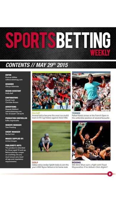 Скриншоты Sports Betting Weekly