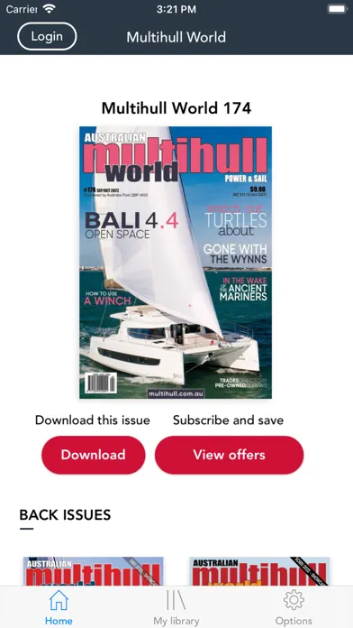 Capturas de tela do Multihull World Magazine