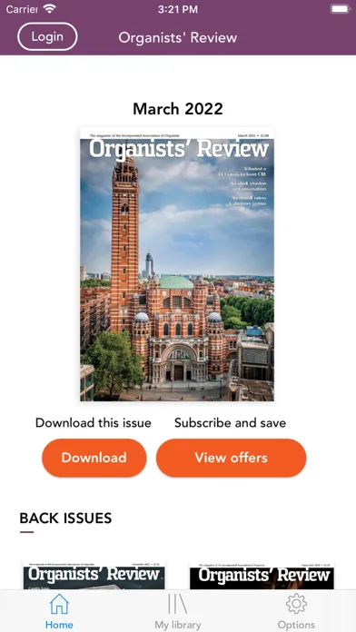 ภาพหน้าจอของ Organists' Review Magazine