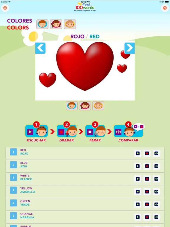 Capturas de tela do My First 100 Words iPad 