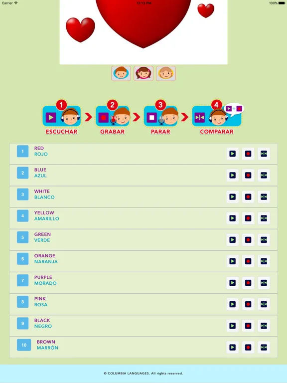 Capturas de tela do My First 100 Words iPad 