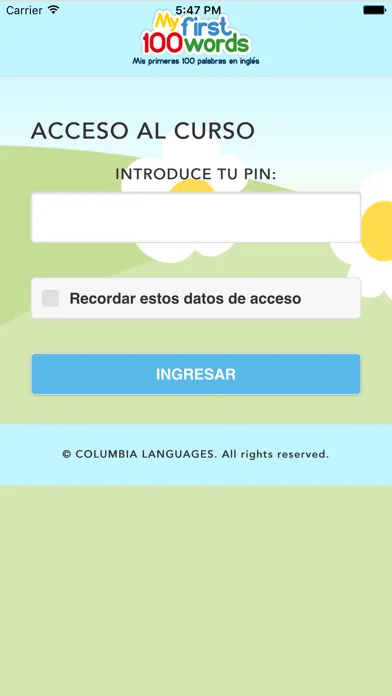 Capturas de tela do My First 100 Words