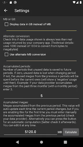 Average data usage widget Screenshots