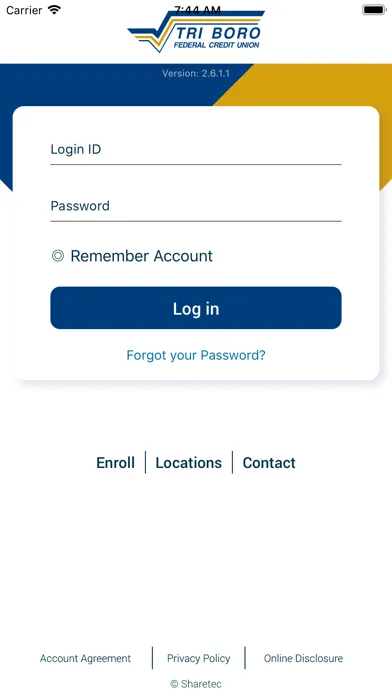 Tangkapan skrin TRI BORO FCU Mobile