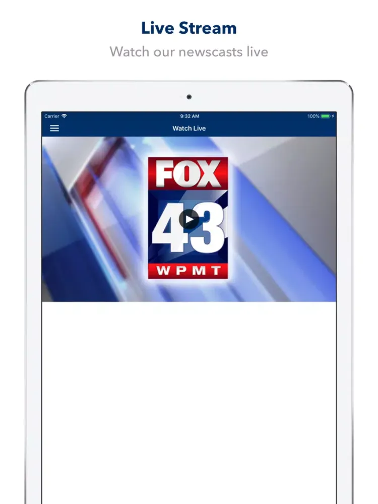 Ảnh chụp màn hình của FOX43 News - Harrisburg iPad 