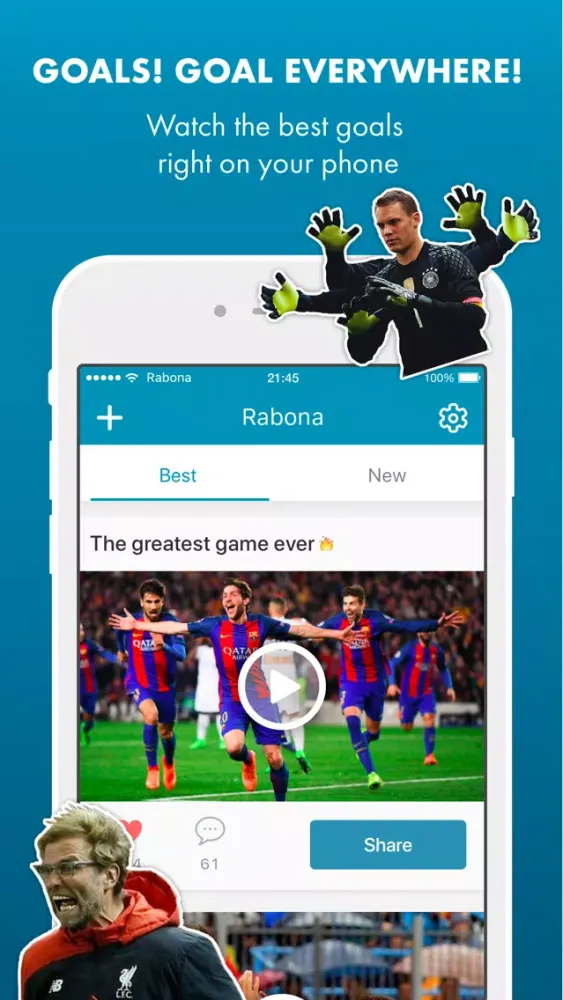 Ảnh chụp màn hình của Rabona — soccer news & memes