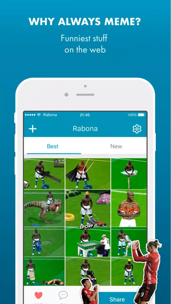 Ảnh chụp màn hình của Rabona — soccer news & memes